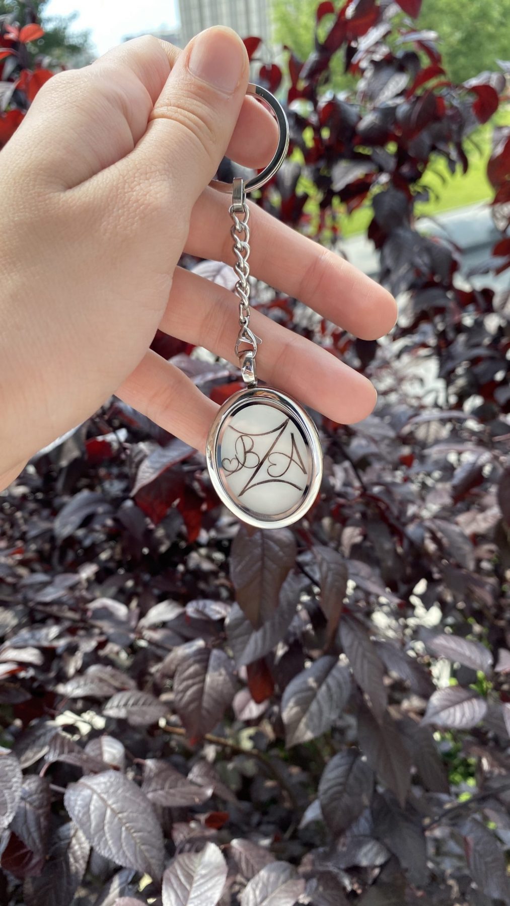 Fotoğralı Oval Çelik Anahtarlık Anne Sütü Kolye